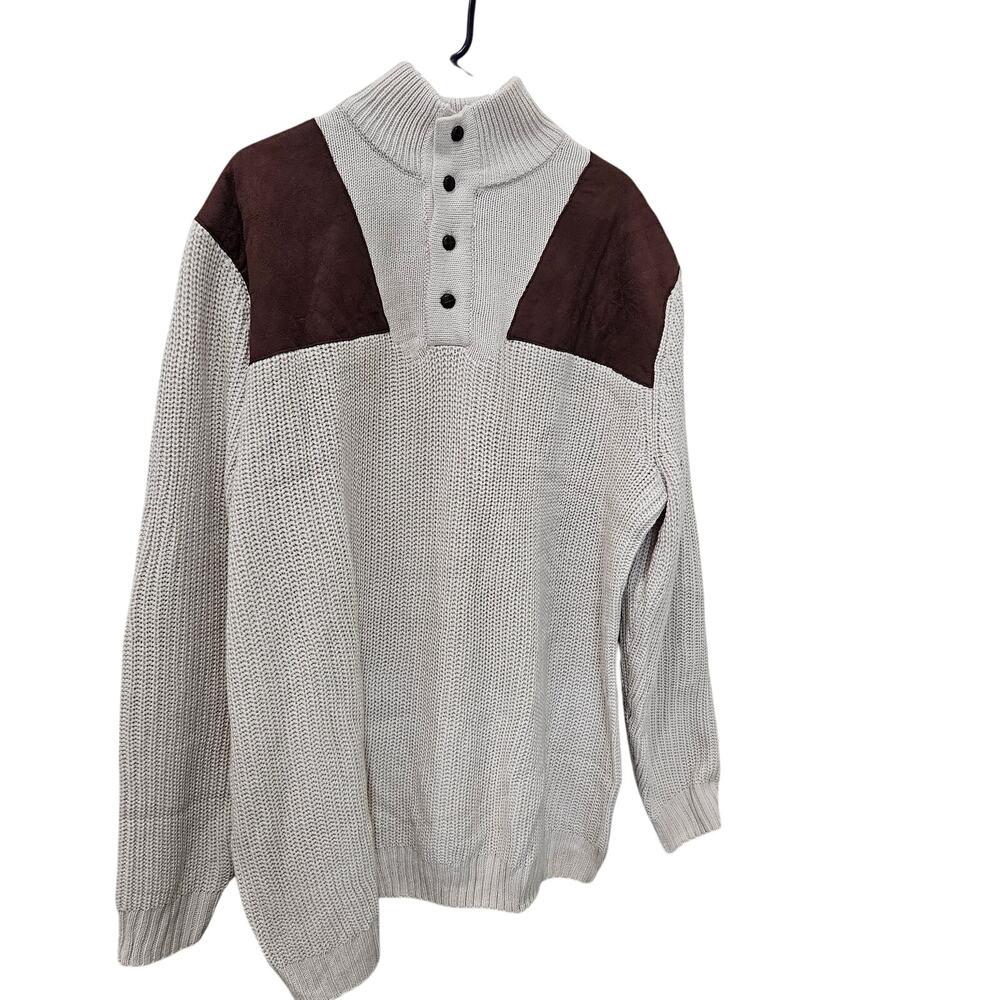 Men's Big and Tall Patch Sweater by Boulder Creek, Size 3XL TALL